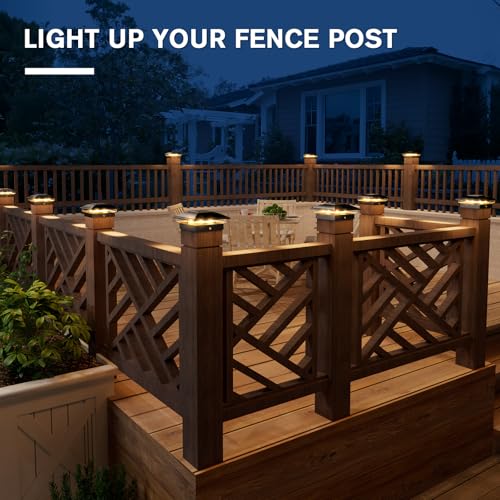 Black Solar Post Cap Lights (8 Count)
