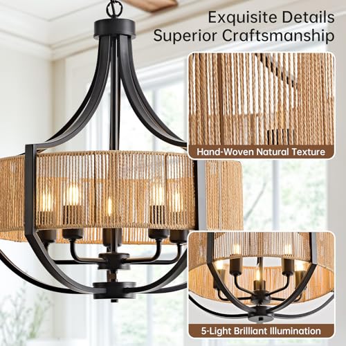 20" Rattan Chandelier