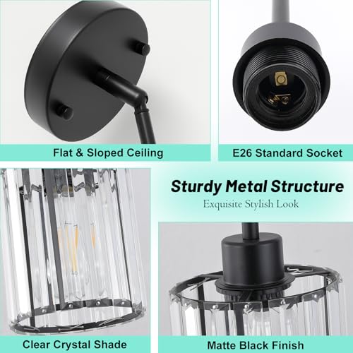 2 Pack Black Pendant Lighting (2 Count)