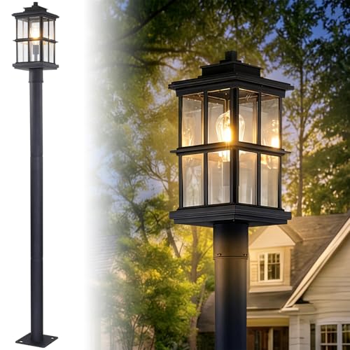 79″ Outdoor Lamp Post Light with Warm Bulb