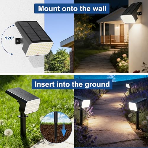 Solar Spot Lights Outdoor Waterproof IP65 (2 Count)