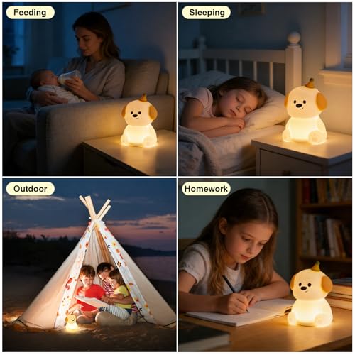 Puppy Silicone Night Light for Kids Baby (100 Count)