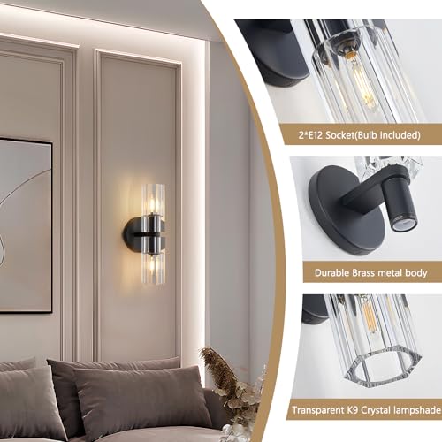 Crystal Wall Sconces Set of Two
