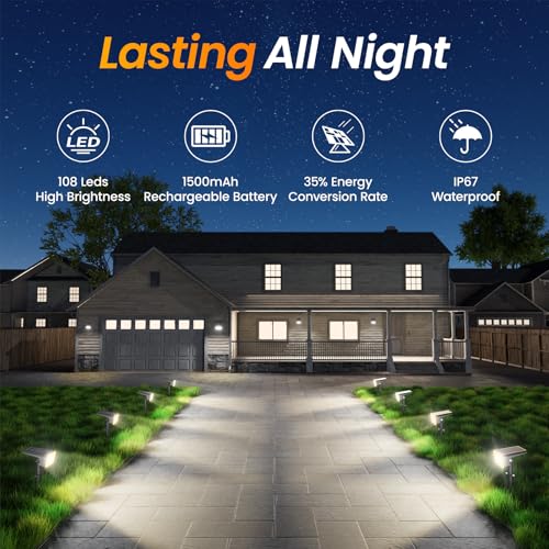 10 Pack Solar Spot Lights Outdoor Waterproof IP67 (10 Count)