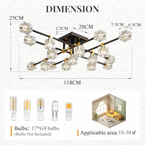 Crystal Sputnik Ceiling Light Fixture