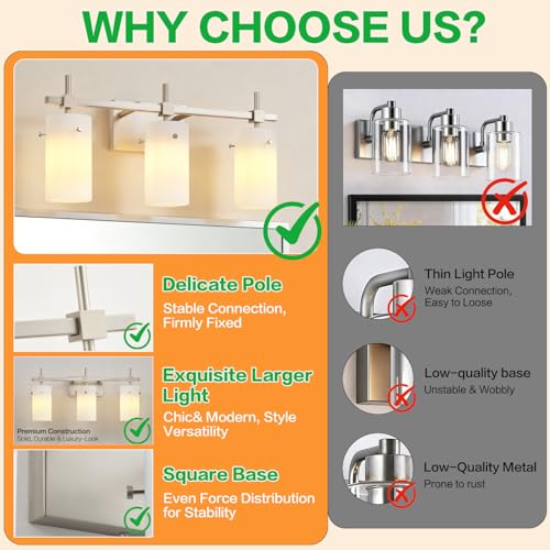 Brushed Nickel Bathroom Light Fixtures