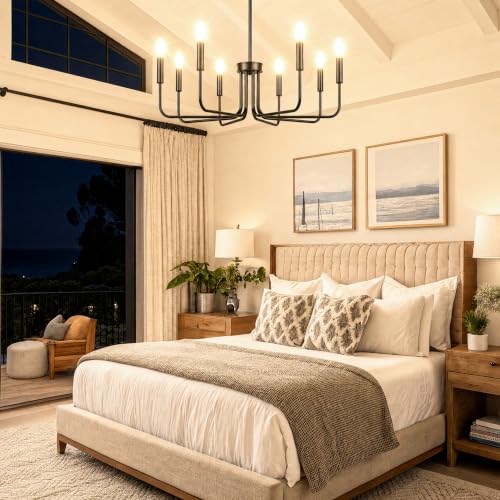 8 Light Black Chandelier