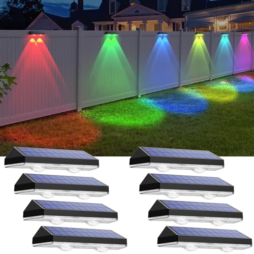 Solar Fence Lights Outdoor (8 Count)