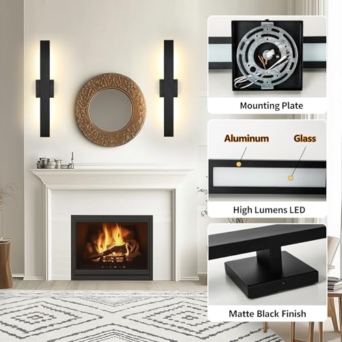 Aluminum Modern LED Wall sconces 2 Pack