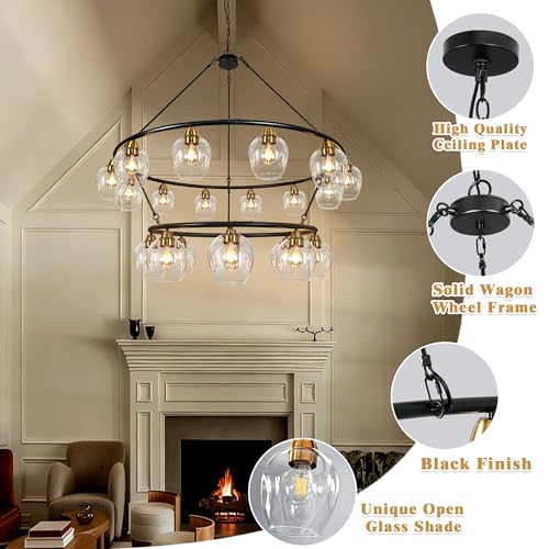 Black Wagon Wheel Chandelier