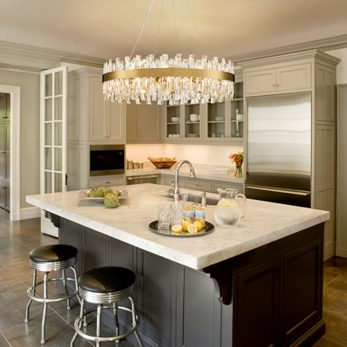 Modern Brass Gold Crystal Chandelier Lights