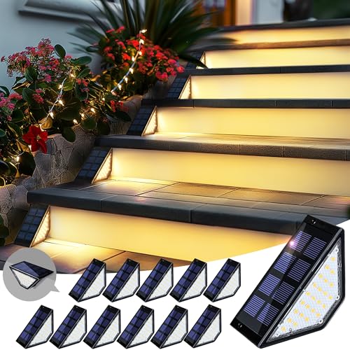 Solar Step Lights for Outside (12 Count)