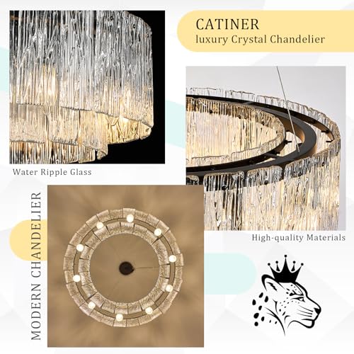 Modern 24" Crystal Glass Chandelier 10