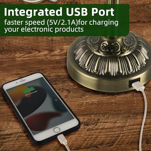 Bankers Desk Lamp with USB