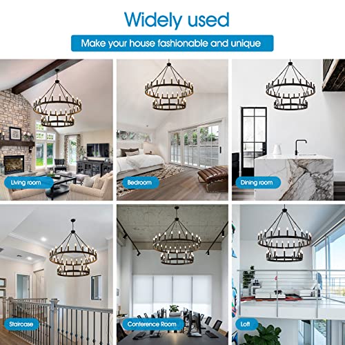 48" Wagon Wheel Chandelier 36