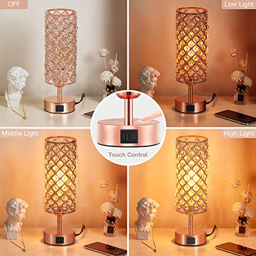 Pink Crystal Table Lamp