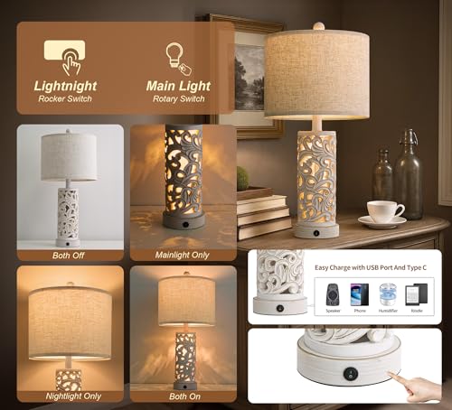 22'' Table Lamp Set of 2 for Living Room (2 Count)