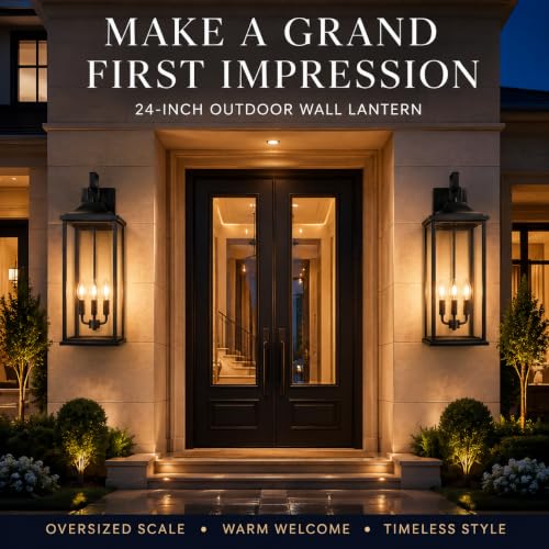 24 Inch 2 Pack Outdoor Wall Sconce (3 Count)