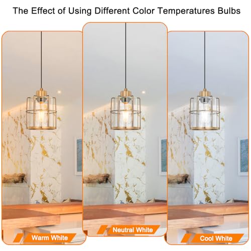 Brass Gold Pendant Light Fixture Set of 2 (2 Count)