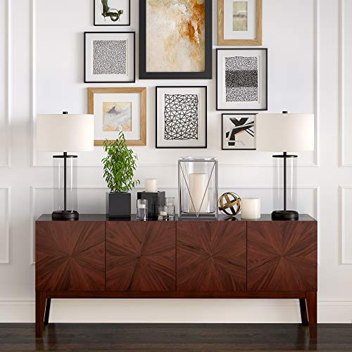28" Tall Table Lamp with Fabric Shade in Blackened Bronze