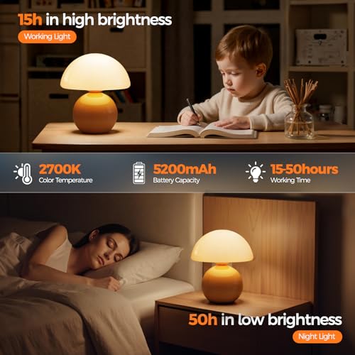 Mushroom Lamp Table Lamp for Bedroom (2 Count)