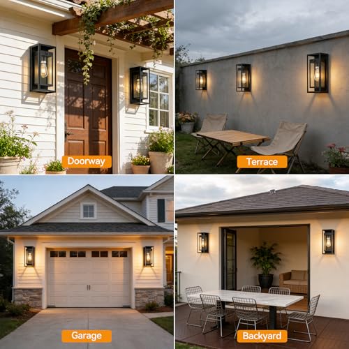 14" Motion Sensor Outdoor Wall Lights Fixture (2 Count)