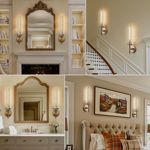 Brass Wall Sconces Set of 3