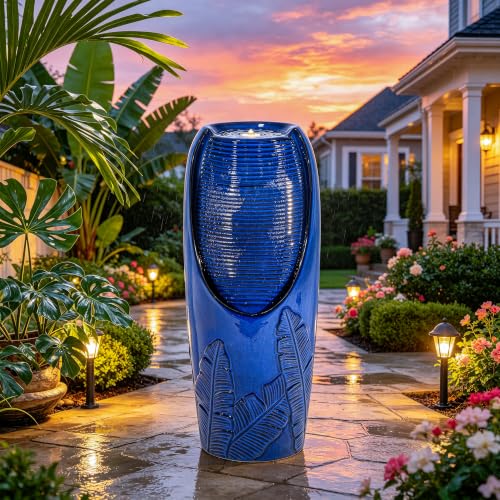 Autodaya 33" Outdoor Fountain with LED Lights