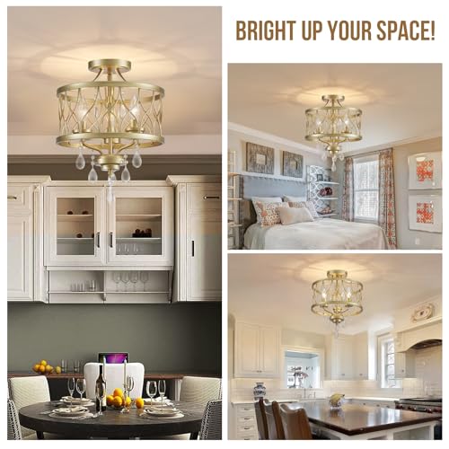 Farmhouse Crystal Ceiling Light Fixture (3 Count)