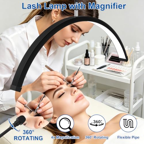 28" Half Moon Light with Wheels&Phone Holder&4X Magnifier