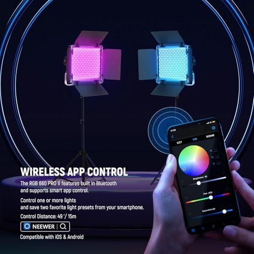 Upgraded RGB LED Studio Video Light with Tripod Stand