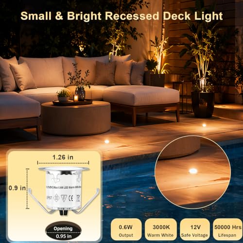 Dimmable LED Deck Lights with Timer and Photocell Sensor (20 Count)