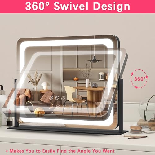 22x17 Inch Lighted Vanity Mirror with Dimmable LED Lights