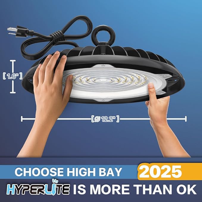UFO LED High Bay Light 200w LED High Bay Light 26000lm LED Shop Light with 5000k with US Plug High Bay Lights for Commercial Bay Lighting 16
