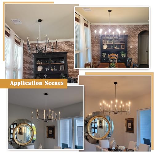Dining Room Black Gold Chandelier 14 Lights Modern Lighting Fixtures