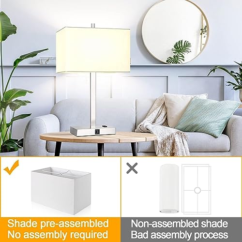 21" Touch Bedside lamps with 2 USB & AC Outlets