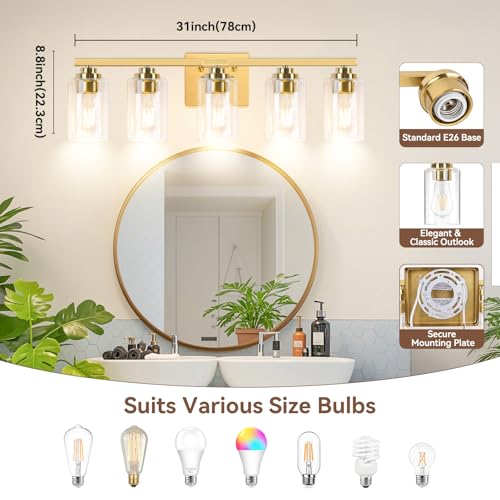 5 Light Bathroom Light Fixtures