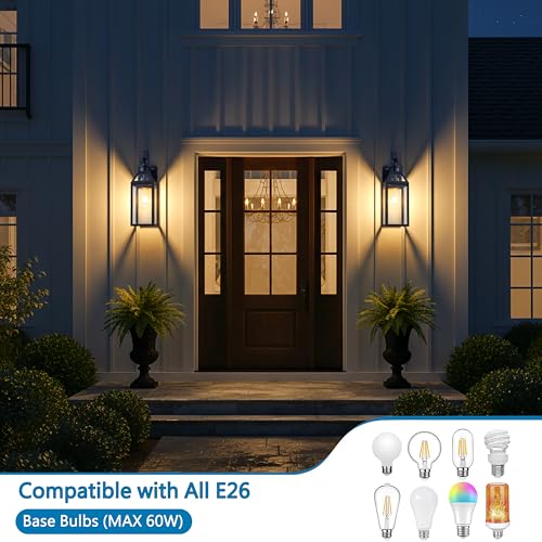 16" Large Dusk to Dawn Outdoor Wall Light (2 Count)