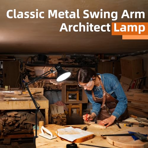 Black Desk Lamp with Clamp