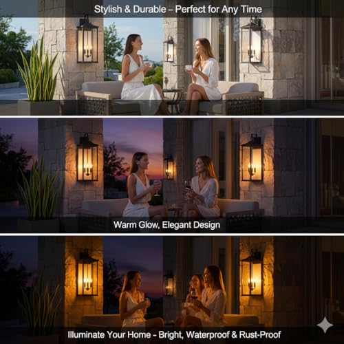 2Pack 24" Outdoor Wall Light Fixtures (2 Count)