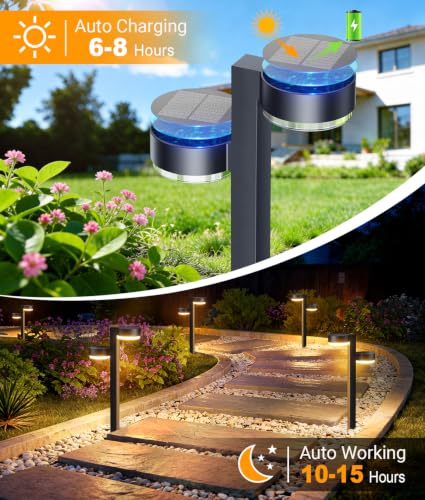 Bright Solar Pathway Lights Outdoor (6 Count)