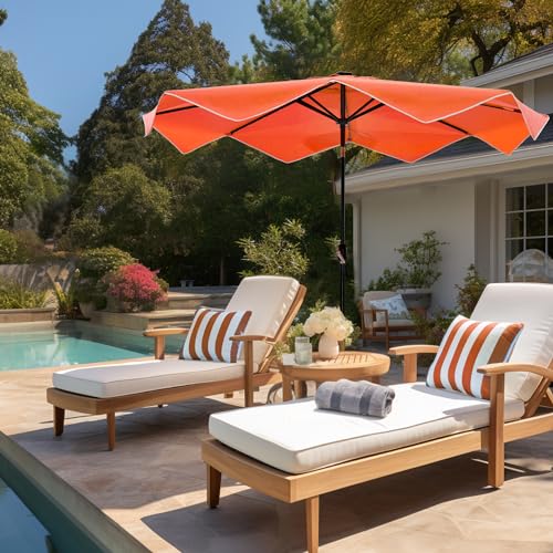 9ft Outdoor Patio Umbrellas with 24 pcs LED Solar Lights