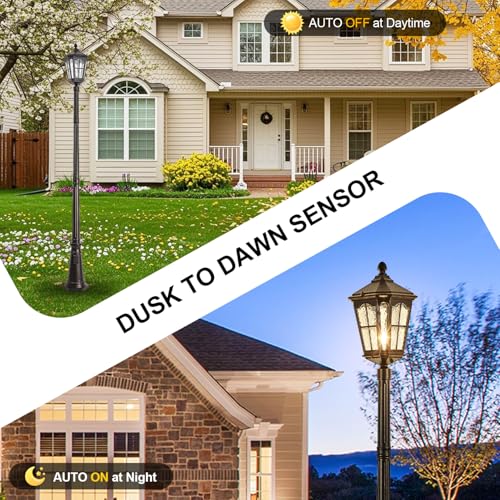 Dusk to Dawn Outdoor Post Lights with Outlet