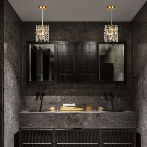 Modern K9 Gold Crystal Pendant Lights Kitchen Island