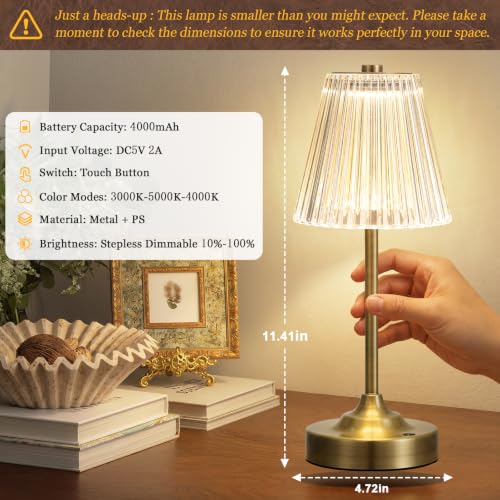 Bronze Cordless Rechargeable Table Lamp