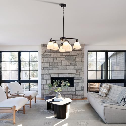 6 Light Modern Chandelier Light Fixture for Dinner Room (6 Count)