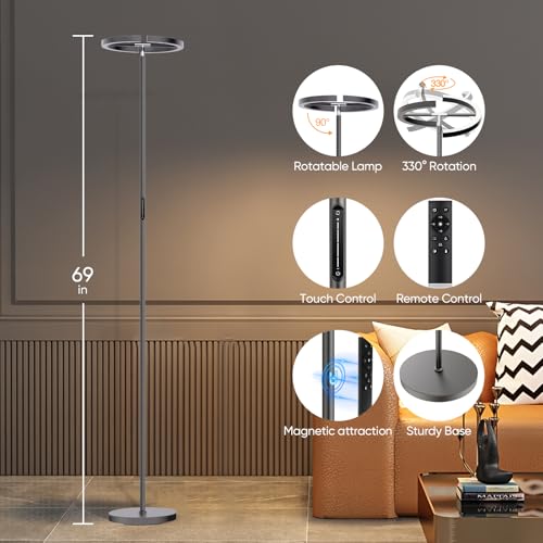 Gunmetal Gray LED Floor Lamp