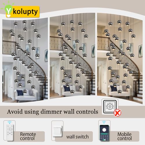 Modern Chandeliers for High Ceiling LED Dimmable Globe Chandeliers Large Pendant Light for Entrance Hallway Foyer Staircase