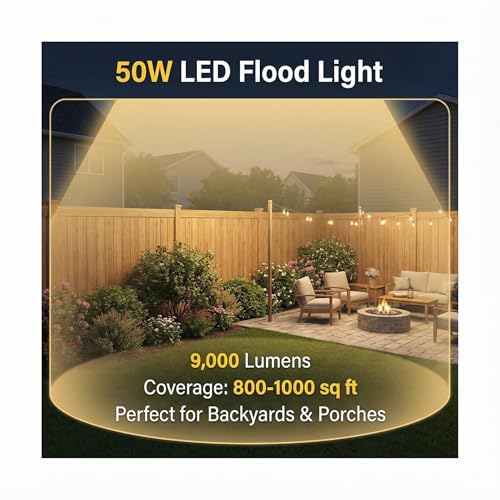 50W LED Flood Lights Outdoor (2 Count)