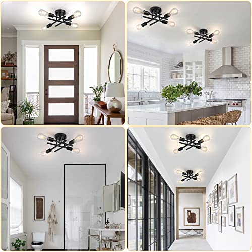 Industrial 4 Light Semi Flush Mount Ceiling Light Fixture